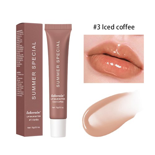 Summer Special Lip Butter Balm - Ultra-Hydrating, Nourishing Lip Care with Natural Ingredients, Shea Butter & Olive Butter, Soothes & Softens Dry Lips (#3 lced Coffee, 0.5 Fl Oz (Pack of 1))