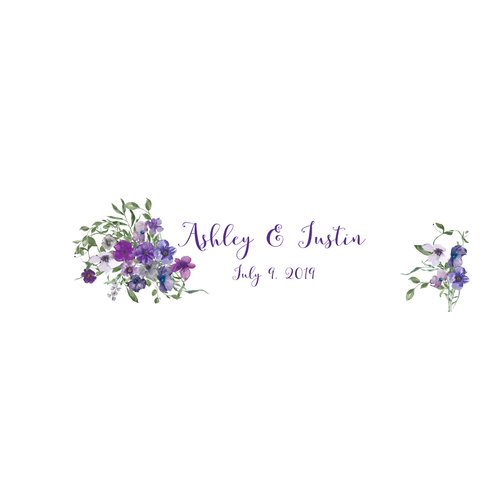 Purple Floral Themed Water Bottle Labels Easy to use and Great for Your Celebrations