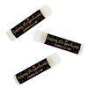Andaz Press Fuchsia, Black and Gold Glittering Graduation Party Collection, Lip Balm Favors Kissing the Graduate Good Luck!, 12-Pack