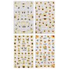 JMEOWIO 3D Embossed Flower Sunflower Nail Art Stickers Decals Self-Adhesive Pegatinas Uñas 5D Floral Daisy Nail Supplies Nail Art Design Spring Summer Decoration Accessories 4 Sheets