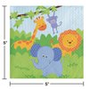 Creative Converting 16 Count Forest Friends Beverage Napkins, Green/Blue/Orange