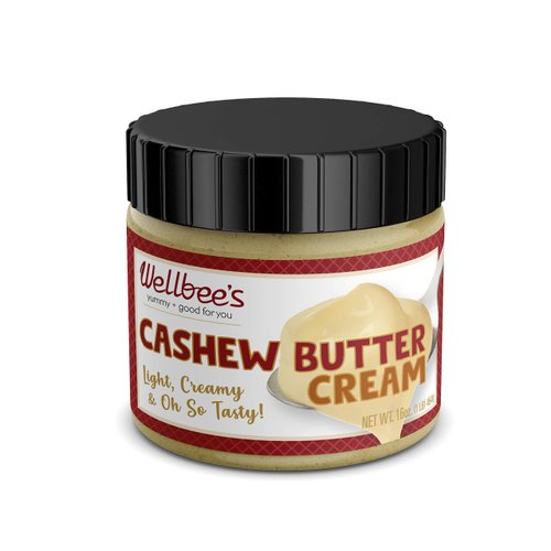 Wellbee's Raw Cashew Butter, No Sugar Added, Non GMO, Paleo, Smooth & Creamy, Pure, Natural, SCD Approved - 16 oz Jar