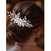 Catery Wedding Hair Comb Pearl Side Combs Rhinestones Hair Jewelry Crystal Hair Pieces Decorative Bridal Hair Accessories for Women and Girls (SILVER)