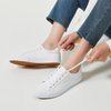 SERNIAL Women's White Tennis Shoes PU Leather Sneakers Casual Walking Shoes for Women(White,US7)