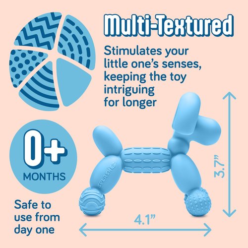 SplashEZ Baby Teether 100% Silicone Baby Teething Toys | Teethers for Babies 3-6 Months, 6-12 Months, Infant, Newborns 0+ BPA-Free, Certified Safe Teething Pacifier Textures for Baby Teething Relief