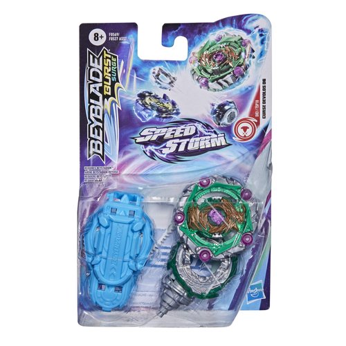 Beyblade Burst Surge Speedstorm Curse Devolos D6 Spinning Top Starter Pack – Balance Type Battling Game Top with Launcher, Toy for Kids