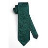 HISDERN Green Mens Tie Paisley Floral Ties for Men Solid Classic Formal Handkerchief Men's Neckties and Pocket Square Set Tuxedo for Wedding