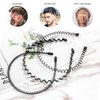Lurrose 6Pcs Unisex Wavy Headband Metal Men Hair Band Elastic Non Slip Hair Hoop Sports Fashion Headwear for Women Menf