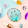 3 Pieces Nail Palettes Nail Mixing Palette Polish Color Mixing Plate Golden Edge Resin Nail Holder Nail Display Cosmetic Mixing Tools (Round Shape)