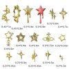 XIYONALI 124PCS Star 3D Nail Charms for Acrylic Nails, Gold Alloy Nail Gems Starburst Nail Accessories, Nail Rhinestones for Nail Art Supplies Manicure Craft DIY