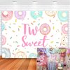 Avezano Donut Two Sweet Birthday Backdrop Second Birthday Party Decorations Background Sprinkles Donut Happy 2nd Birthday Party Supplies 7x5ft