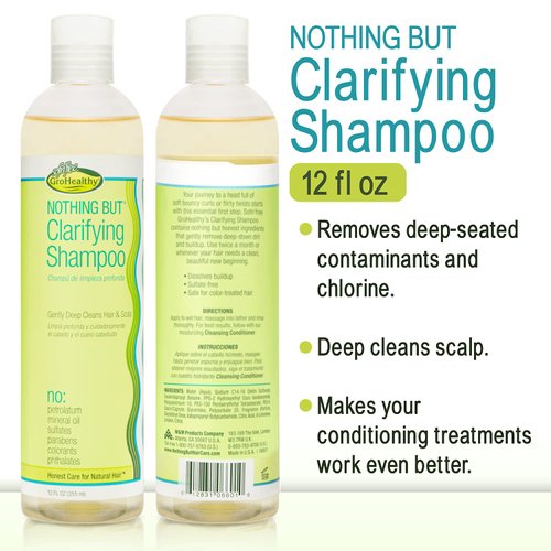 NOTHING BUT Clarifying Shampoo Sulfate-Free Detox for Natural Hair - Hair Shampoo - Removes Buildup - 12oz - Single