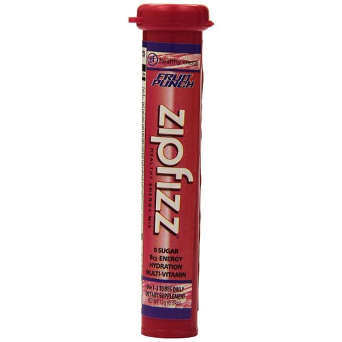 Zipfizz Fruit Punch Healthy Energy Drink Mix - Transform Your Water Into a Healthy Energy Drink - 30 Fruit Punch Tubes