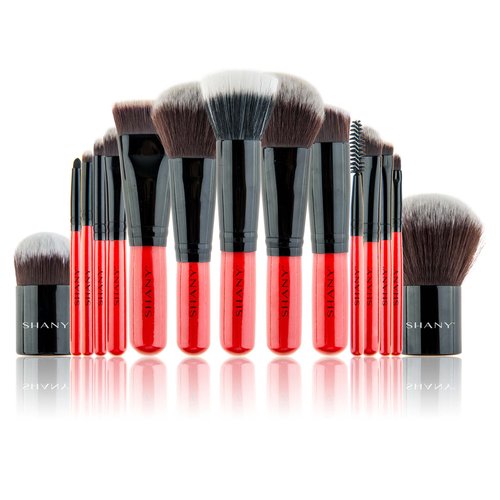 SHANY Makeup Brushes Vanity Vox- 15 Pc Premium Cosmetics Brush Set with Stylish Makeup Brush Storage Box and Brush Stand
