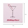C.R. Gibson TW4-23698 Holiday Cheer Disposable Paper Cocktail Napkins for Christmas Parties, Pink and Red, 5" x 5", 20pcs