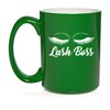 Daylor Lash Boss Makeup Lash Extension Artist Ceramic Coffee Mug Tea Cup Gift (15oz Green)