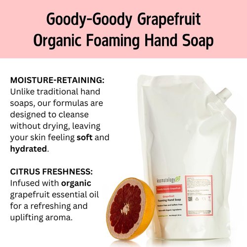 kosmatology Goody Goody Grapefruit (Grapefruit) Organic Foaming Hand Soap Refill Bag, 34 fl oz