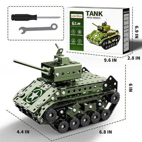Lucky Doug STEM Building Projects Model Army Tank Set - 284 Pieces STEM Project Building Toys for Kids Ages 8-12, Assembly Science Kit Educational Toys Gift for Kids Boys 7 8 9 10 11 12-16 Years Old