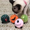 Dog Colorful Plush Squeaky Ball Toys for Small Medium Dogs and Cats; Soft Funny Face Toy Fetch Interactive Balls for Puppy; Gift Box