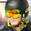 COPOZZ Ski Goggles, G1 OTG Snowboard Snow Goggles for Men Women Youth, Interchangeable Double Layer Anti Fog UV Protection Lens, Polarized Goggles Available (G1-Black Frame Amber Lens(VLT 40.2%))
