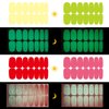 WOKOTO 12 Sheets Luminous Solid Nail Polish Strips with Nail File Self-Adhesive Glow in Dark Gel Nail Strips Stick On Nail Stickers Full Nail Wraps for Women Nail Art Polish Stickers for Nails