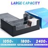 UAONO Card Storage Box for Trading Cards, 1800+ PU Leather Commander Card Deck Case, Magnetic Closure Card Holder Fits for Magic Game Cards (Black)