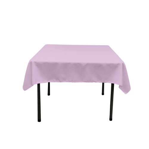 LA Linen Polyester Poplin Washable Square Tablecloth, Stain and Wrinkle Resistant Square Table Cover 52x52, Fabric Table Cloth Square for Dining, Kitchen, Party, Holiday 52 by 52-Inch, Lilac