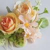 Fangsen Elegant Silvery Rose Peony Hydrangea Daisy Handmade Flower Headpiece Perfect for Wedding Hair Accessories Floral Hair Accessories Hair Comb and Bridal Accessories (Orange)