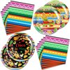 40Pcs Mexican Fiesta Party Supplies 20 Plates + 20 Napkin Mexican Fiesta Birthday Party Decorations (Mexican Fiesta)