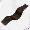 LaaVoo Beaded Weft Human Hair Extensions Darkest Brown Microbead Hair Extensions Brown EZE Weft Remy Hair Extensions Darkest Brown Beaded Weft Hair Extensions 22 Inch 50G