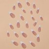 24Pcs French Tip Press on Nails, Short Fake Nails Almond Tips Acrylics Full Cover White False Nails Stick on Nails Reusable Glue on Nails Glossy Nude Acrylic Nails for Women Girls Nail Decoration