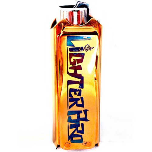 LighterBro Titanium Gold - Stainless Steel Sleeve to Transform Your Pocket Lighter - Lighter Case with Poker, Super Sharp Knife & Scissors, Bottle Opener, Screwdrivers, & Keychain Holder