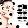 20 Sheets 280 Pieces Black Nail Wraps Self Adhesive Full Cover Nail Decals Art Nail Polish Stickers Halloween False Nail Decals Manicure Stickers with 2 Pcs Nail Files for Girls Women(Chic Style)