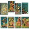 MSTRCORA Exquisite Gold Foil Tarot Cards - Luxury Tarot Card Deck Waterproof PET Material, Splendid Classic Tarot Deck & Gold Foil Tarot Decks for Beginners (Cyan Moon)