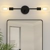 FadimiKoo 2-Light Black Bathroom Light Over Mirror, Modern Sconces Wall Lighting Fixtures, Indoor Semi Flush Mount Ceiling Light for Hallway Bedroom Kitchen (1 Pack)