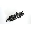 Medium black metal crystal leaf hair pin alligator clip