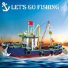 Vziimo Fishing Boat Building Blocks Sets, City Marine Theme Model Kit for Ocean Exploration and Sea Fishing Lovers, Fishing Ship Toys for Kids Boys Girls (582 PCS)