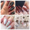 SILPECWEE 14 Sheets Gold Nail Stickers French Line Metallic Curve Strip Nail Decals Self Adhesive Nail Art Stickers Nail Design Stickers 3D Nail Decoration for Women Kids