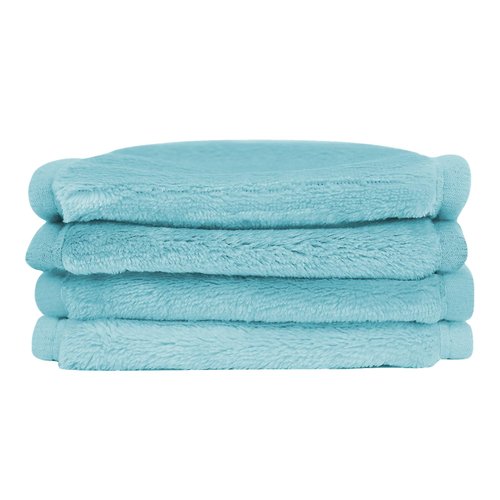 Puomue Makeup Remover Cloth 4 Pack, Ultra Soft and Reusable Microfiber Makeup Remover Towels for All Skin Types, Perfect Face Towels for Women, 5.1"X15.3", Blue