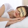 4 Pieces Funny Sleep Mask Silk Eye Mask Soft Blackout Blindfold with Adjustable Strap Sleeping Eye Cover Mask for Women Men Travel, Nap, Meditation (Black, Light Blue, Pink, Gold)