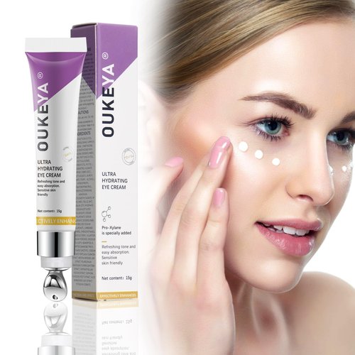 OUKEYA Eye Cream for Dark Circles, Under Eye Cream Anti Aging Wrinkles, Eye Cream for Puffiness & Bags Under Eyes, Dark Circles Under Eye Treatment, Eye Repair Cream Treatment with Massage Roller