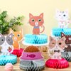 Chinco 9 Pcs Cat Party Centerpieces for Tables Cat Birthday Party Decorations Honeycomb Cat Party Supplies Cat Party Favor Table Decoration Cat Table Topper for Bridal Shower Wedding Birthday Party