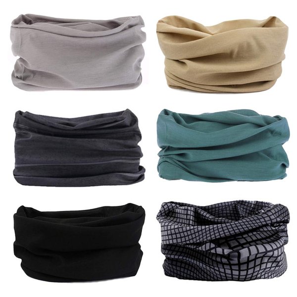 6PCS Outdoor Headband Elastic Seamless Bandana Neck Gaiter Scarf Sport Headwear Boho Series for Yoga Hiking