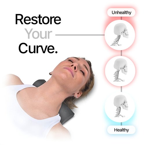 ChiroLux Curv | Cervical Neck Traction Device & Neck Posture Corrector. This Chiropractic Tool Is a Cervical Neck Wedge, Neck Curve Restorer & Cervical Traction Device For Neck Pain Relief