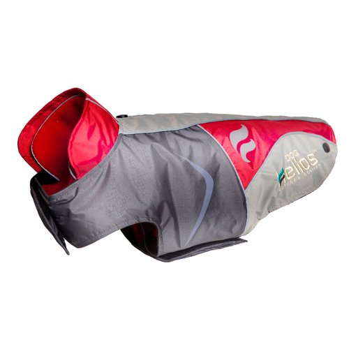 DOGHELIOS 'Lotus-Rusher' Waterproof 2-in-1 Pet Dog Jacket Coat with Removable Polar Fleece Lining w/ Blackshark technology, Medium, Red, Charcoal Grey, Light Grey