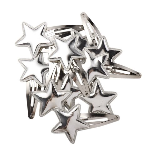 Leadigol Shiny Star Hair Clips Headwear Sweet Hair Bangs Clip Hair Barrettes Small Hairpin Silver BB Clip Hair Accessories for Kids Teens Women 20PCS