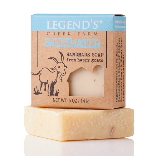 Legend's Creek Farm Goat Milk Soap - Cleansing Moisturizing Soap Bar for Hands and Body - 5 Oz Creamy Lather, Nourishing, Gentle Natural Soap for Sensitive Skin (Sweetwater, Pack of 1)