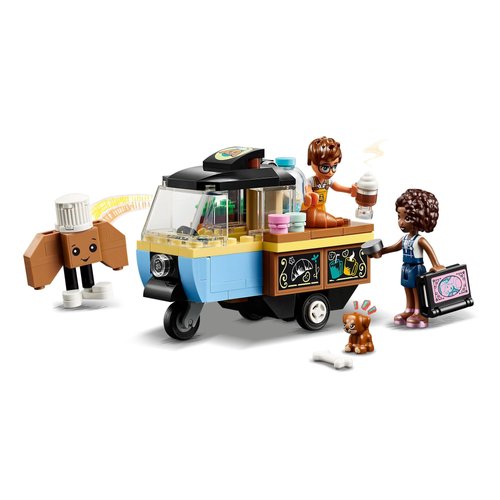 LEGO Friends Mobile Pastry Shop, Kitchen and Toy Restaurant, Gift for Girls and Boys 6 Years and Older, Aliya and Jules Mini Character Dolls, Aira Puppy Figure, Food Elements 42606