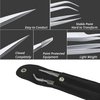 SIVOTE Eyelash Tweezers, 2-Pack, Hand Calibrated Straight and Curved Tips, Stainless Steel Lash Tweezers for Eyelash Extensions, Matte Silver