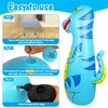 EQARD Punching Bag for Kids 47" Inflatable Dinosaur Bop Bag with Thicker Material Instant Bounce Back with Boxing Gloves Karate Kickboxing Taekwondo Kids Gift for Age 3-9 Girls & Boys (Blue)